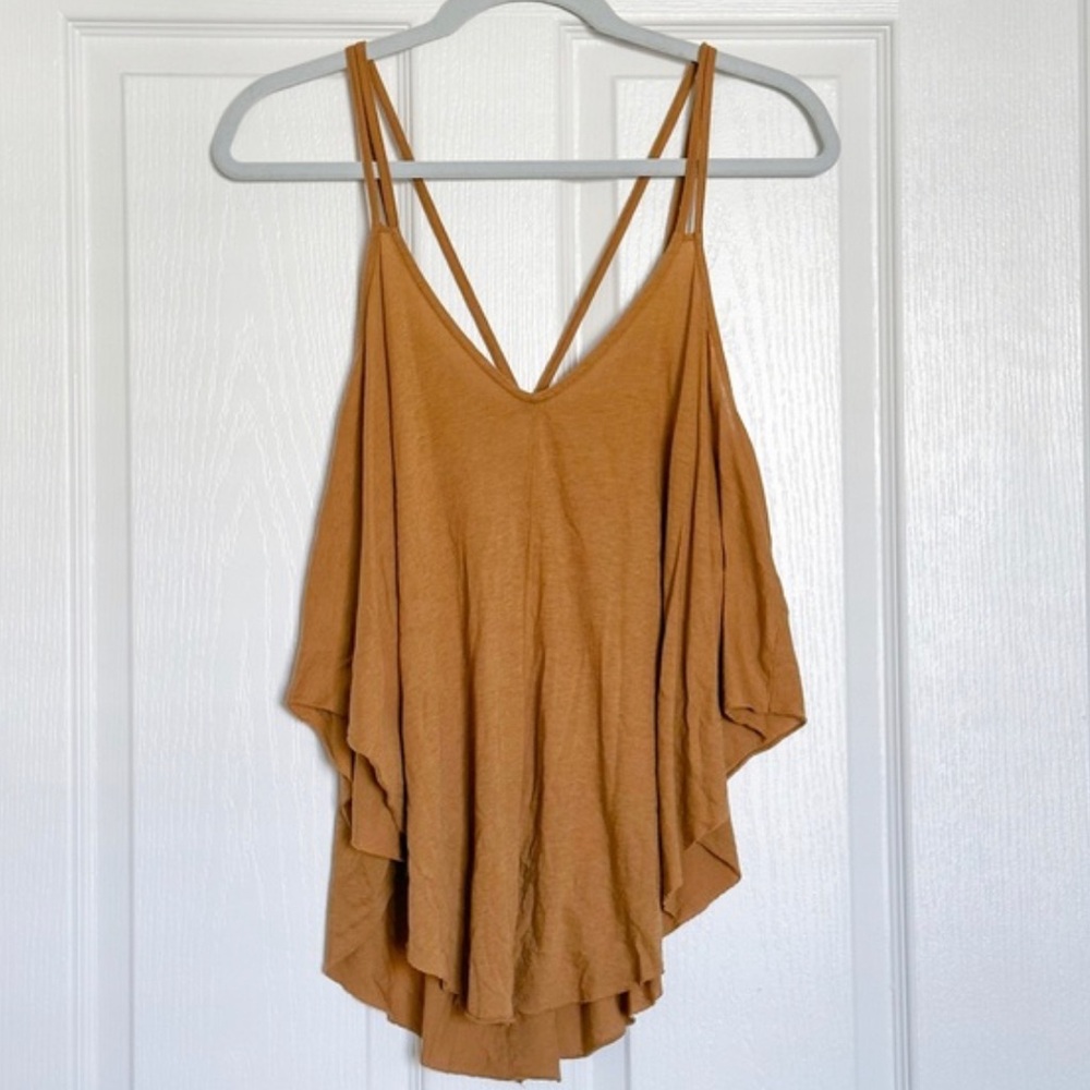 We The Free Tan Flowy Festival Boho Tank Top